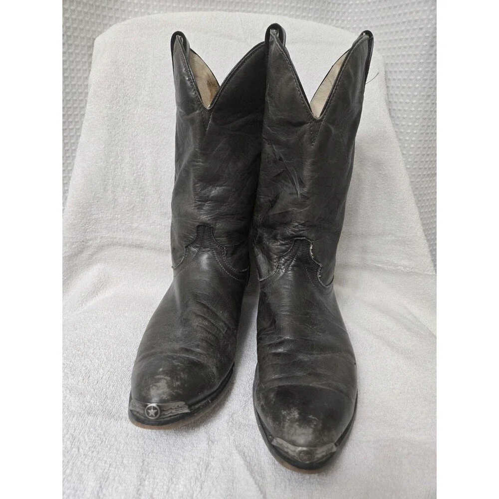 Code West Men's Cowboy Boots Gray Size 10.5D Western Leather Style 5860 USA Made